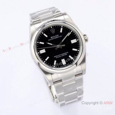 Swiss Grade Copy Rolex Oyster Perpetual 36MM 3230 Men Watch Black Dial